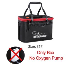 EVA Portable Fishing Bag Folding Thicken Live Fishing Box Tank Bucket Camping Fishing Tackle Fishbox Storage Bag (Option: Black-35cm)