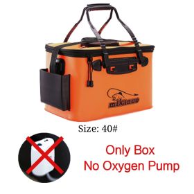 EVA Portable Fishing Bag Folding Thicken Live Fishing Box Tank Bucket Camping Fishing Tackle Fishbox Storage Bag (Option: Orange-40cm)