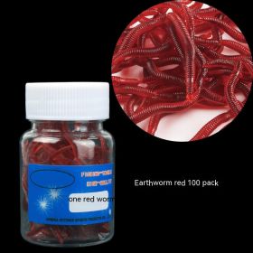 Soft Bait Fake Worm Mealworm Earthworm Red Bottled Bionic Lure (Option: 4cm Earthworms Red 100 Pcs)