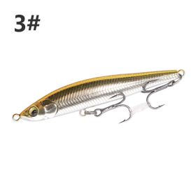 ABS Plastic Tossing Gentle Sink Topmouth Culter Bait (Option: 3 Gold Back Silver Body-8cm)