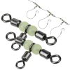 10/20/30/40pcs Cross Line Rolling Swivel With Pearl Luminous Beads; 3 Way Rigs Fishing Tackle Connector For Drifting Trolling